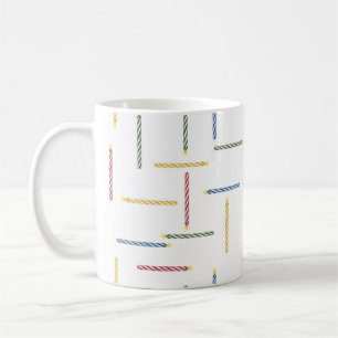 Taza De Café Velas clásicas de cumpleaños - Café blanco