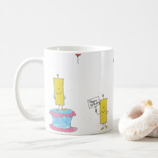 Taza De Café Velas de cumpleaños y globos