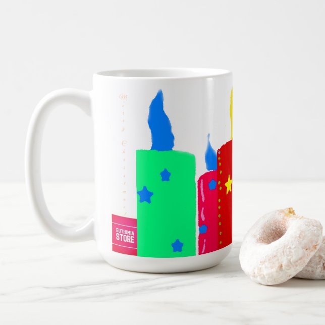 Taza De Café velas de navidades (Con donut)