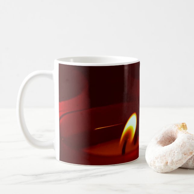 Taza De Café velas de voz ardiendo en vigilia (Con donut)