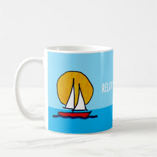 Taza De Café Velero en el Sol Relájate y Revitaliza