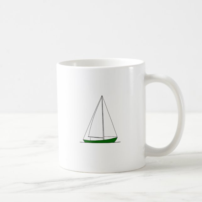 Taza De Café Velero verde de Sloop (Derecha)