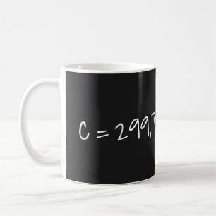 Taza De Café Velocidad de la luz "c=299792458 m/s" Matemáticas
