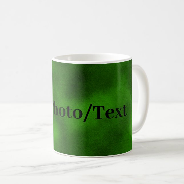 Taza De Café Velvet verde personalizado añade tu foto o texto (Anverso derecho)