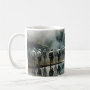 Taza De Café Ven como eres cartel de arte de reflexión brumosa