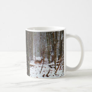 Taza De Café Venado en caída de nieve