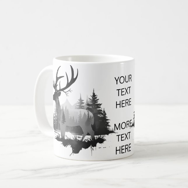 Taza De Café Venado silvestre parado en el bosque (Anverso izquierdo)