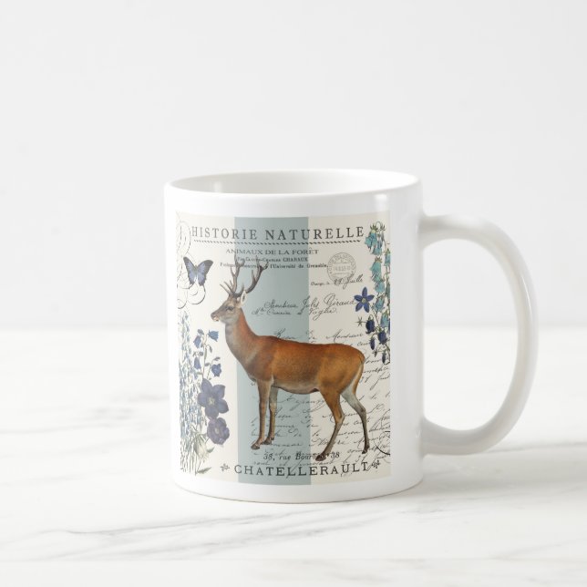 Taza De Café venado vintage moderno (Derecha)