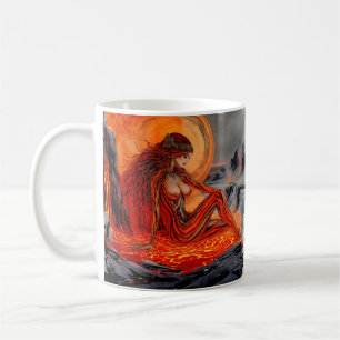 Taza De Café "Venas del volcán" - Retrato de mujer volcánica
