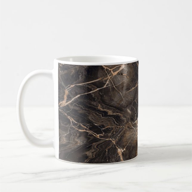 Taza De Café Venas doradas de mármol oscuro (Izquierda)