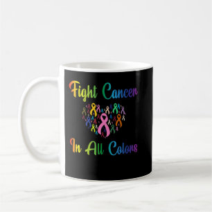 Taza De Café Vencer al cáncer, luchar contra los colores del cá