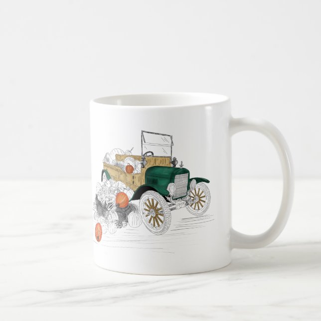 Taza De Café Vendimia de calabaza de coches de época (Derecha)