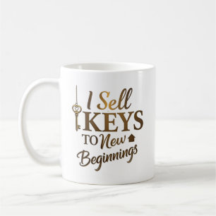 Taza De Café Vendo Llaves para Nuevos Comienzos Agente Inmobi