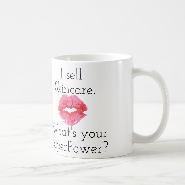 Taza De Café Vendo Skincare. ¿Cuál es su superpotencia? Taza… (Derecha)