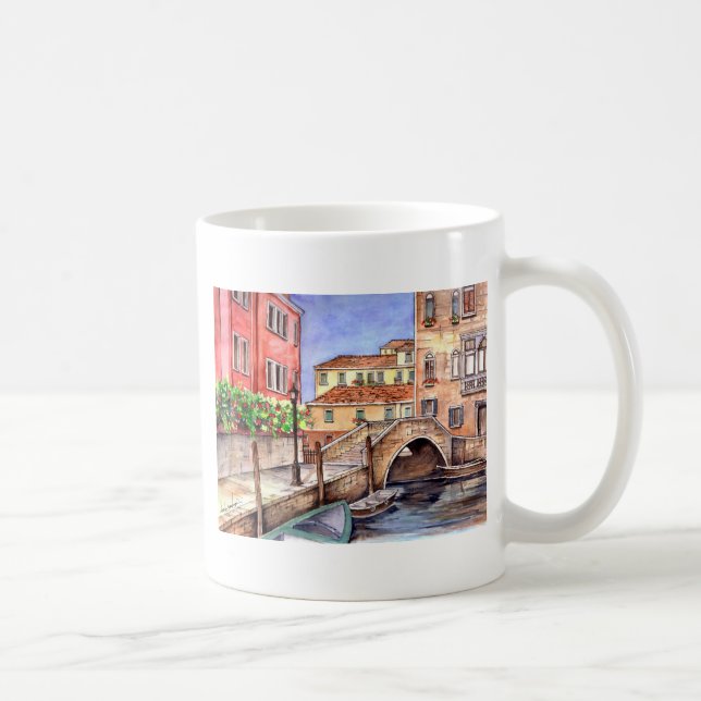 Taza De Café Venecia - acuarela de plumas y lavado (Derecha)