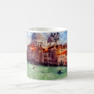 Taza De Café Venecia Italia acuarela Viaje al estilo vintage
