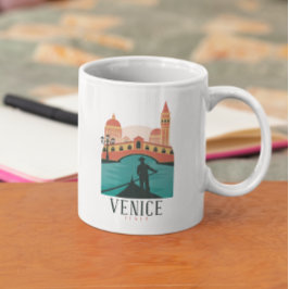 Taza De Café Venecia Italia Gondola Vintage Travel