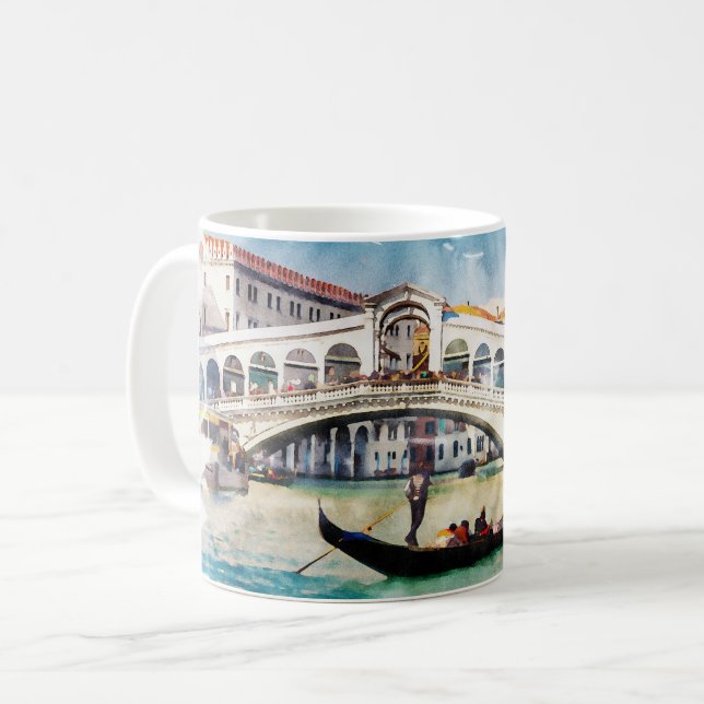 Taza De Café VENECIA Italia Hermosa Tierra Acuarela Viaje arte (Anverso izquierdo)