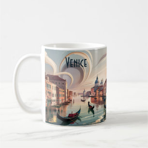 Taza De Café Venecia Italia Viaje Acuarela Gondola Texto Person