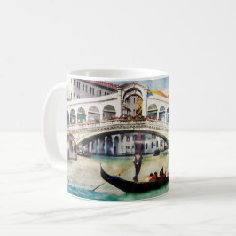 Taza De Café Venecia Italia Watercolor Vintage Travel Souvenir