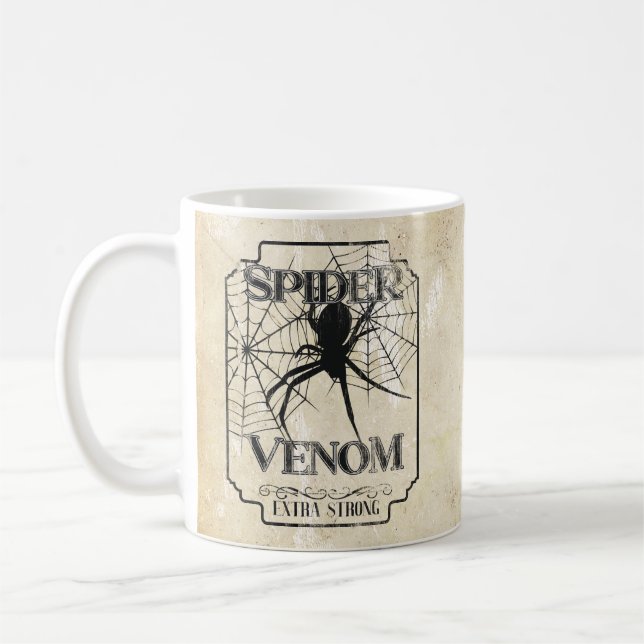 Taza De Café Veneno araña - Humor gótico oscuro (Izquierda)