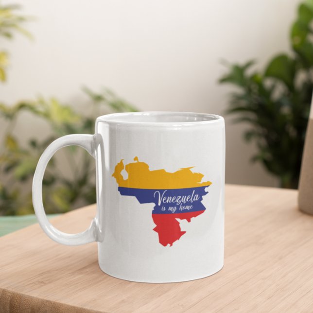 Taza De Café Venezuela es mi mapa de bandera (Venezuela is my home Flag Map Coffee Mug)
