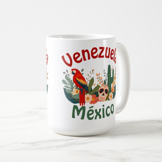 Taza De Café Venezuela ❤️ México | Diseño cultural latino (Anverso derecho)