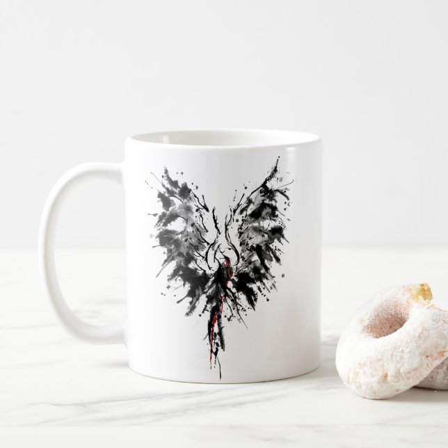 Taza De Café Venganza Fénix oscura (Con donut)