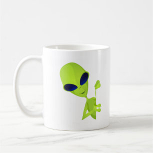 Taza De Café Vengo en paz Alien