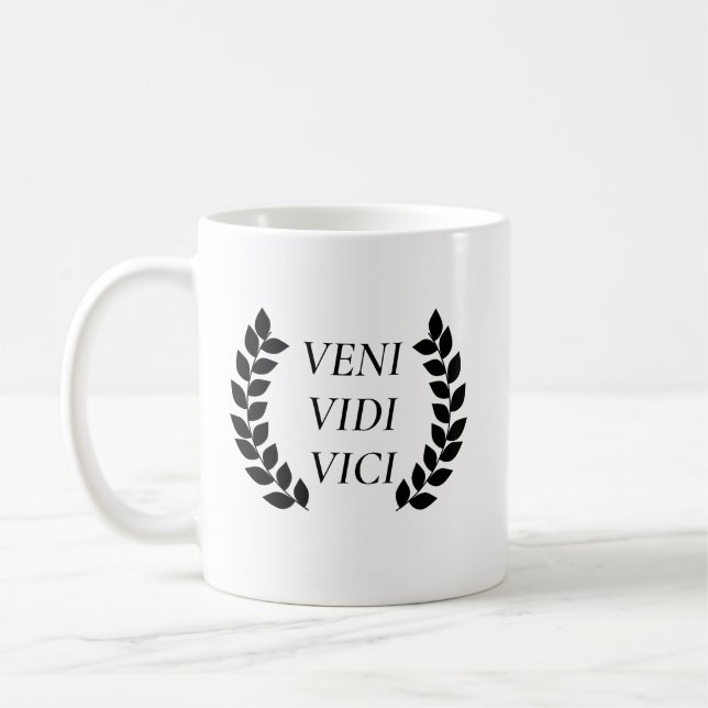 Taza De Café Veni Vidi Vici Vine, Vi Que Me Conquistaban (Izquierda)