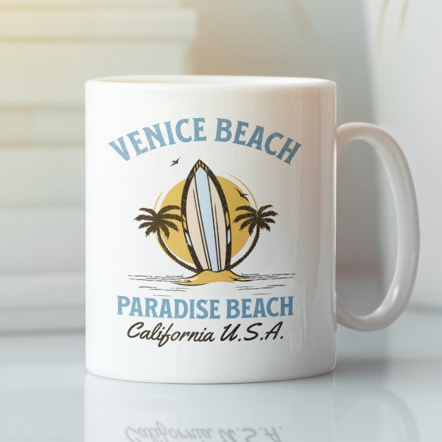 Taza De Café Venice Beach Skyline – LA Coastal Paradise (Subido por el creador)