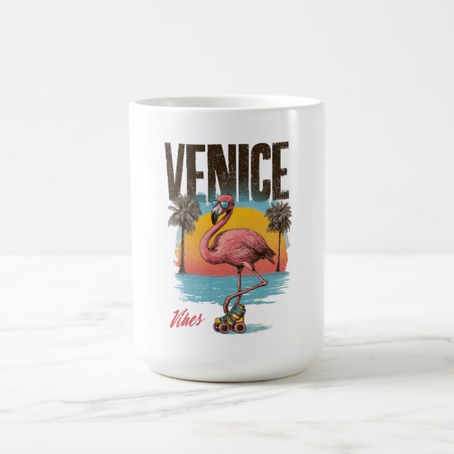 Taza De Café Venice Vibes Flamingo Retro Beach California Tropi (Centro)