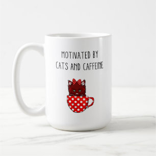 Taza De Café VENTA LIMITADA Motivada por Gatos y Caffeine Mug