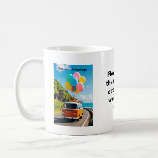 Taza De Café Ventaja disléxica - Campervan con globos