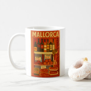Taza De Café Ventana de la tienda de Chorizo con Vino Retro Vin