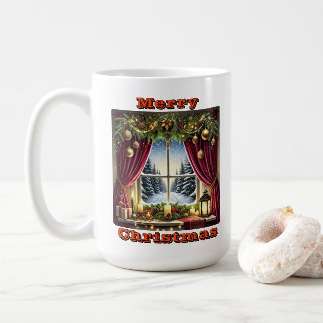 Taza De Café Ventana de Navidades Serene Glow (Con donut)