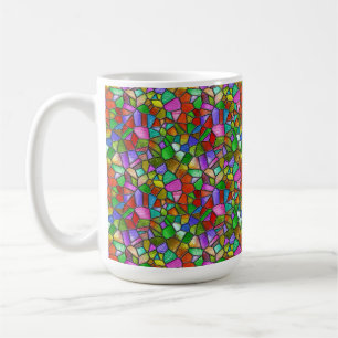 Taza De Café Ventana de Vidrio Emplomado Abstracto Colorido