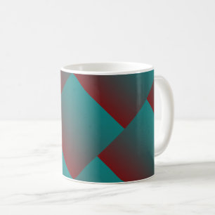 Taza De Café Ventanas en blanco burdeos verde azulado