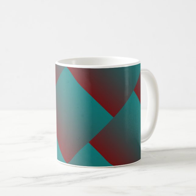 Taza De Café Ventanas en blanco burdeos verde azulado (Anverso derecho)