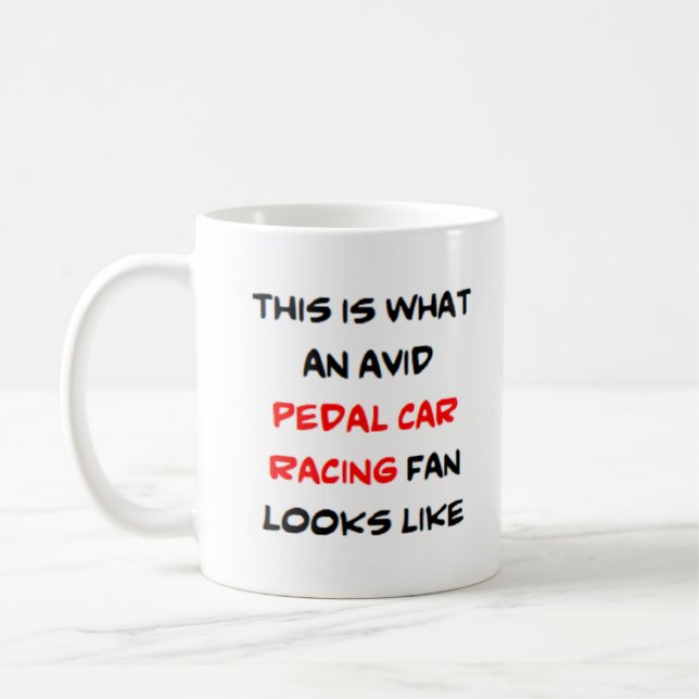 Taza De Café ventilador de carreras de coches de pedal, ávido (Izquierda)