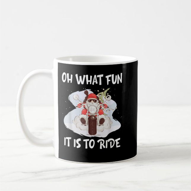 Taza De Café Ventilador de motocicleta Santa Feliz Navidad Navi (Izquierda)