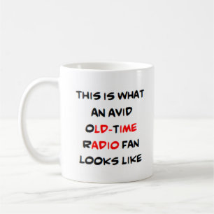 Taza De Café ventilador de radio antiguo, ávido
