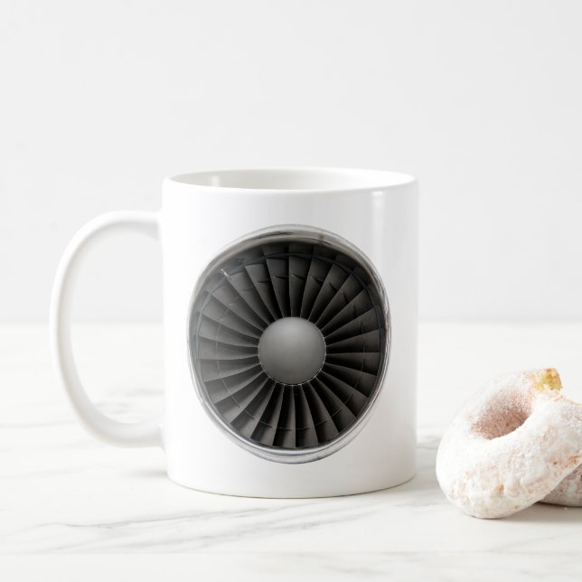 Taza De Café Ventilador de turbina del motor de chorro (Con donut)