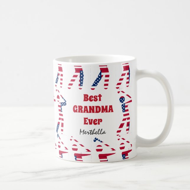 Taza De Café VENTILADOR DEL GOLF Mejor GRANDMA jamás bandera de (Derecha)