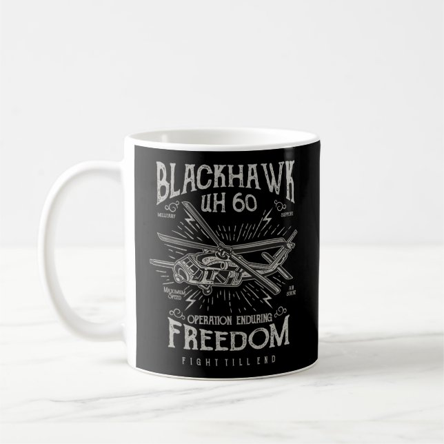 Taza De Café Ventilador del piloto del helicóptero estilo Black (Izquierda)