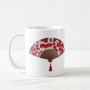 Taza De Café Ventilador japonés, fanático japonés en papel de h