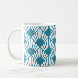 Taza De Café Ventiladores Verde azulados Art Deco