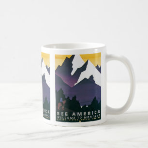 Taza De Café Ver América ~ Bienvenidos a Montana