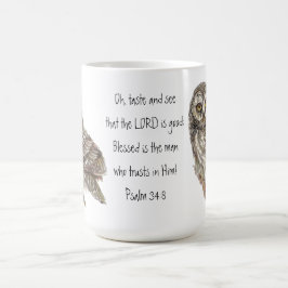 Taza De Café Ver el Señor es el Salmo de Lechuza de Buena Acuar