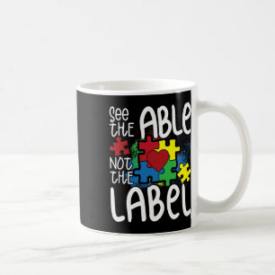 Taza De Café Ver lo capaz, no la etiqueta Rompecabezas autista